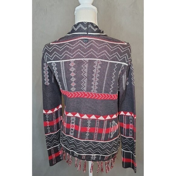 Billabong Designer's Closet Boho Cardigan Wrap Southwestern Print Fringe Size S - Picture 3 of 14
